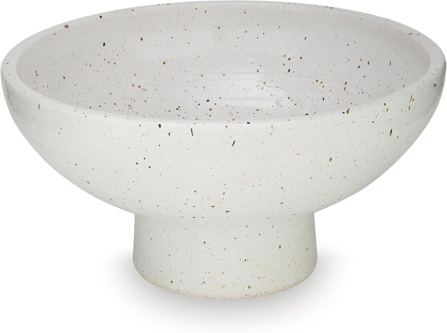 imageSignature Design by Ashley Dallinworth Casual Bowl with Speckles Pattern Design 14 14 Inches White amp Black
