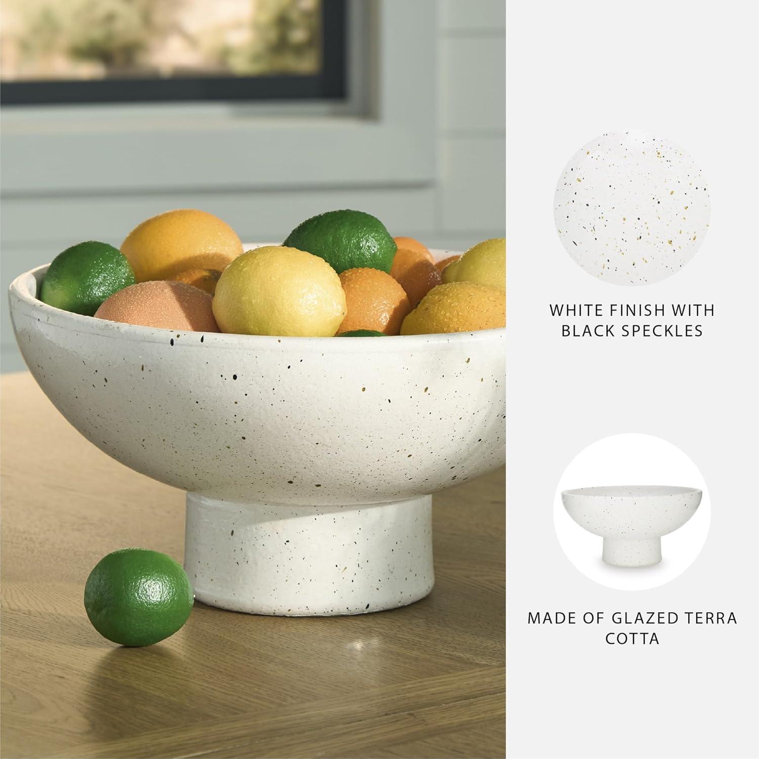imageSignature Design by Ashley Dallinworth Casual Bowl with Speckles Pattern Design 14 14 Inches White amp Black