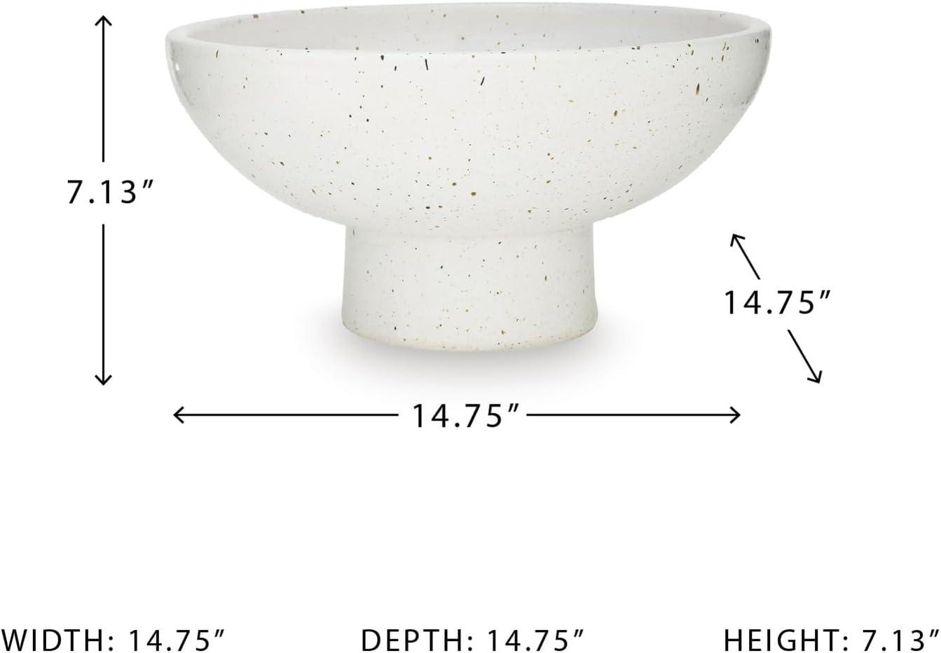 imageSignature Design by Ashley Dallinworth Casual Bowl with Speckles Pattern Design 14 14 Inches White amp Black