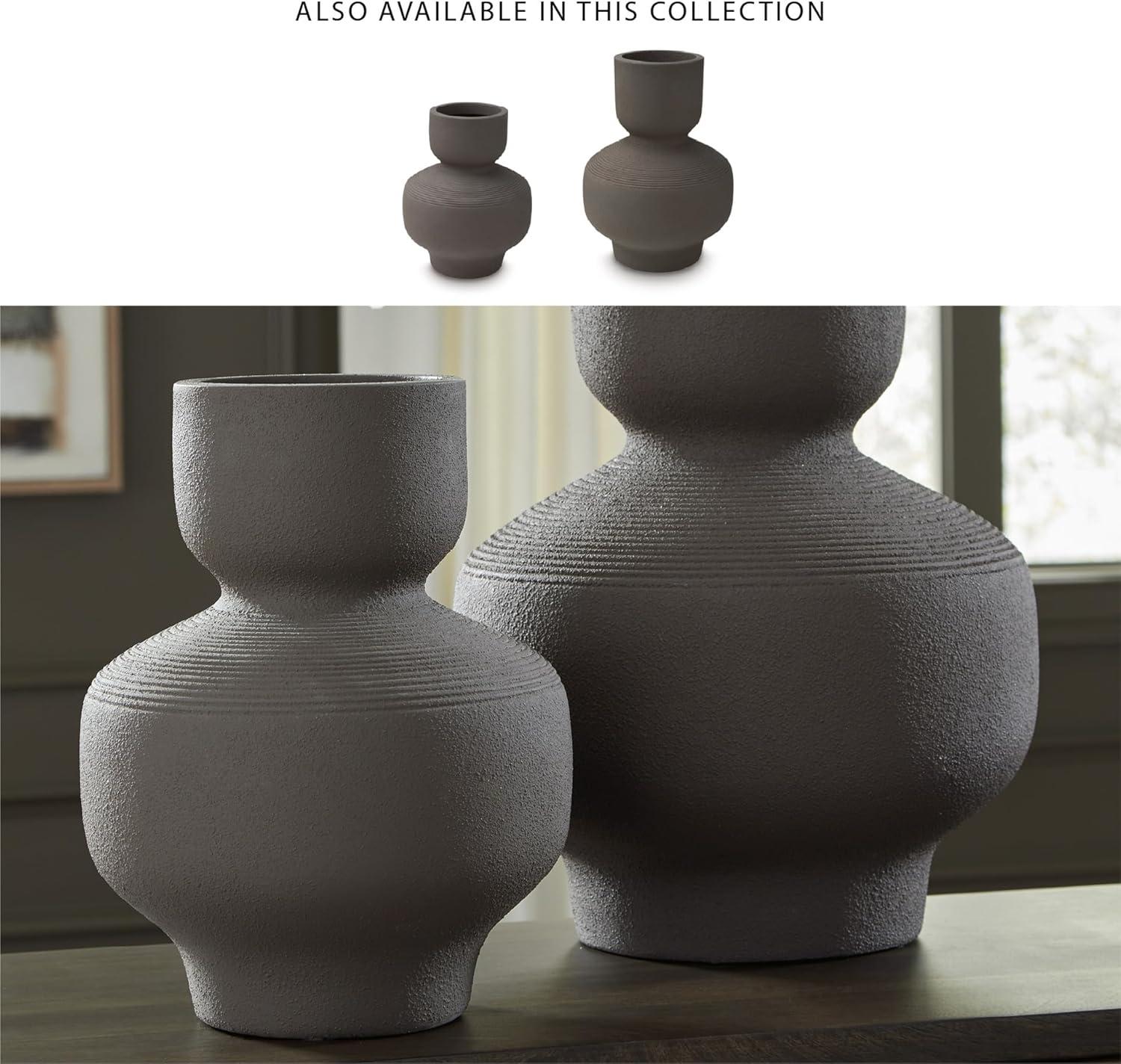 imageSignature Design by Ashley Dalsen Contemporary Vase with Curved Details Dark BrownDark Brown