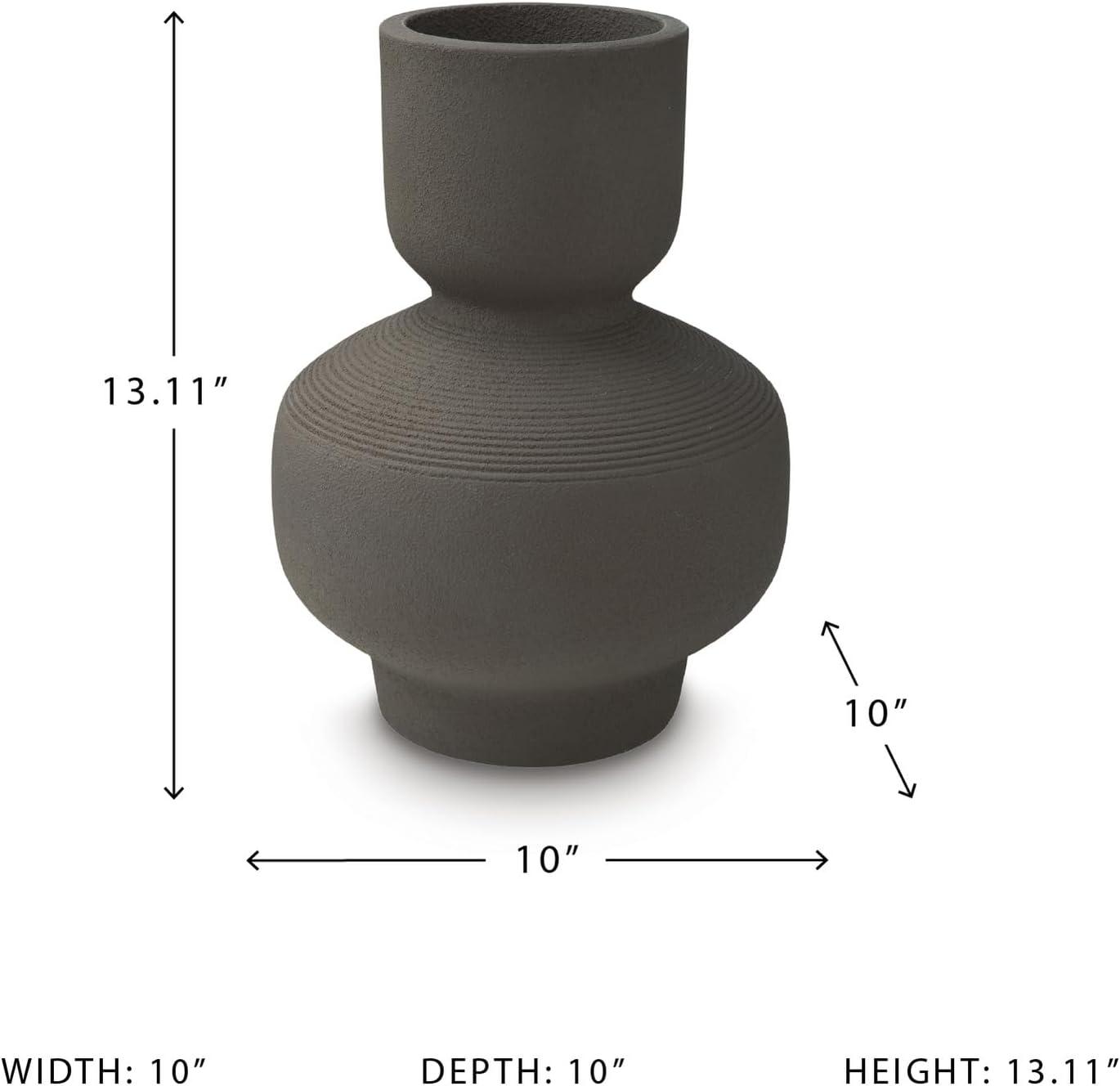 imageSignature Design by Ashley Dalsen Contemporary Vase with Curved Details Dark BrownDark Brown