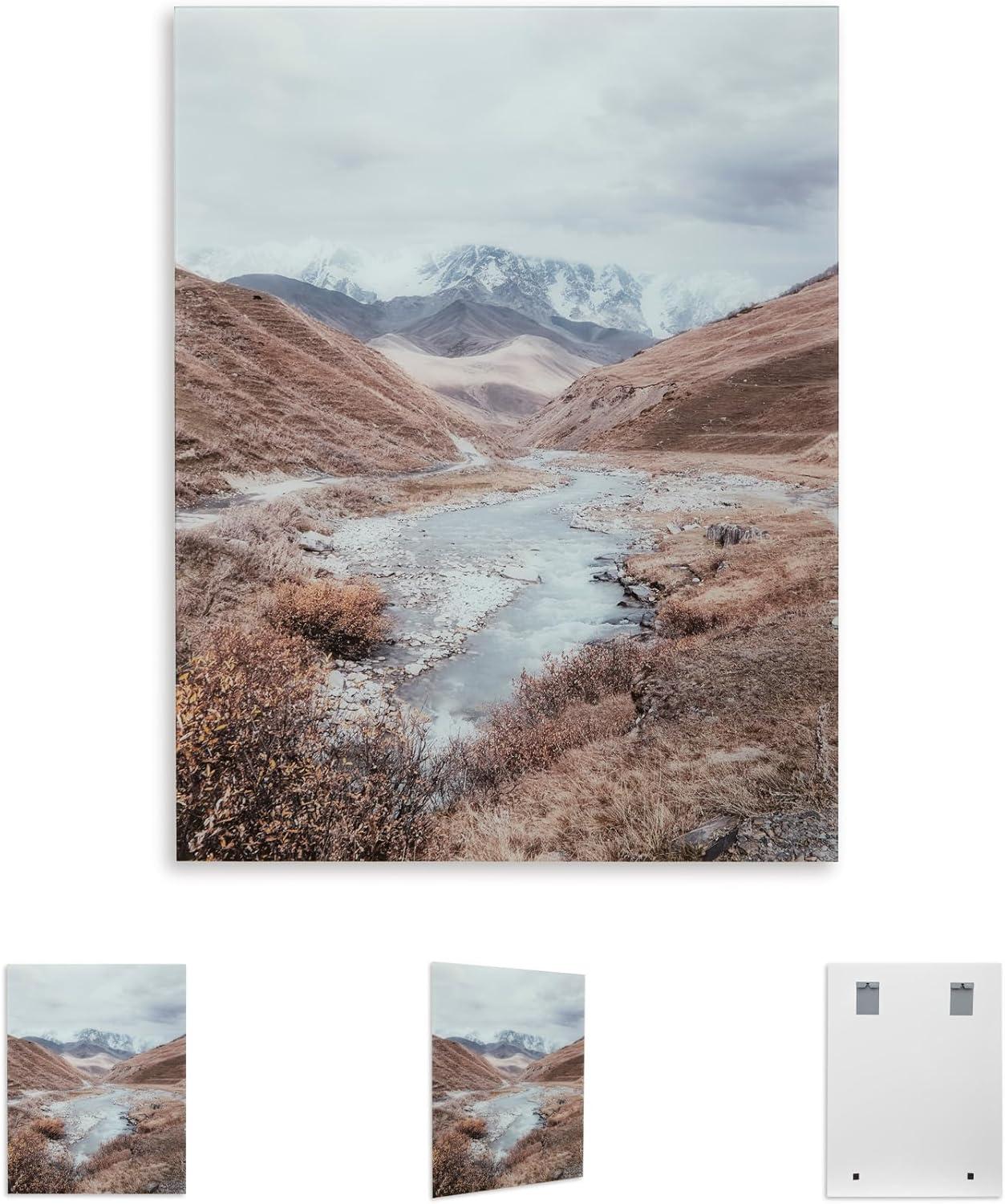 imageSignature Design by Ashley Darinby Classic Prints on Glass Wall Art 36 x 48 Inches Gray amp Light Brown