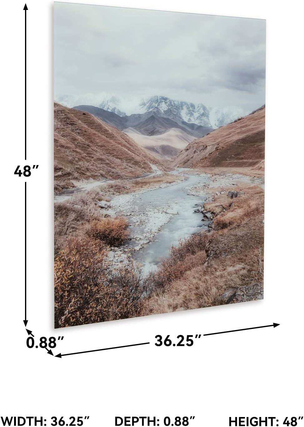 imageSignature Design by Ashley Darinby Classic Prints on Glass Wall Art 36 x 48 Inches Gray amp Light Brown