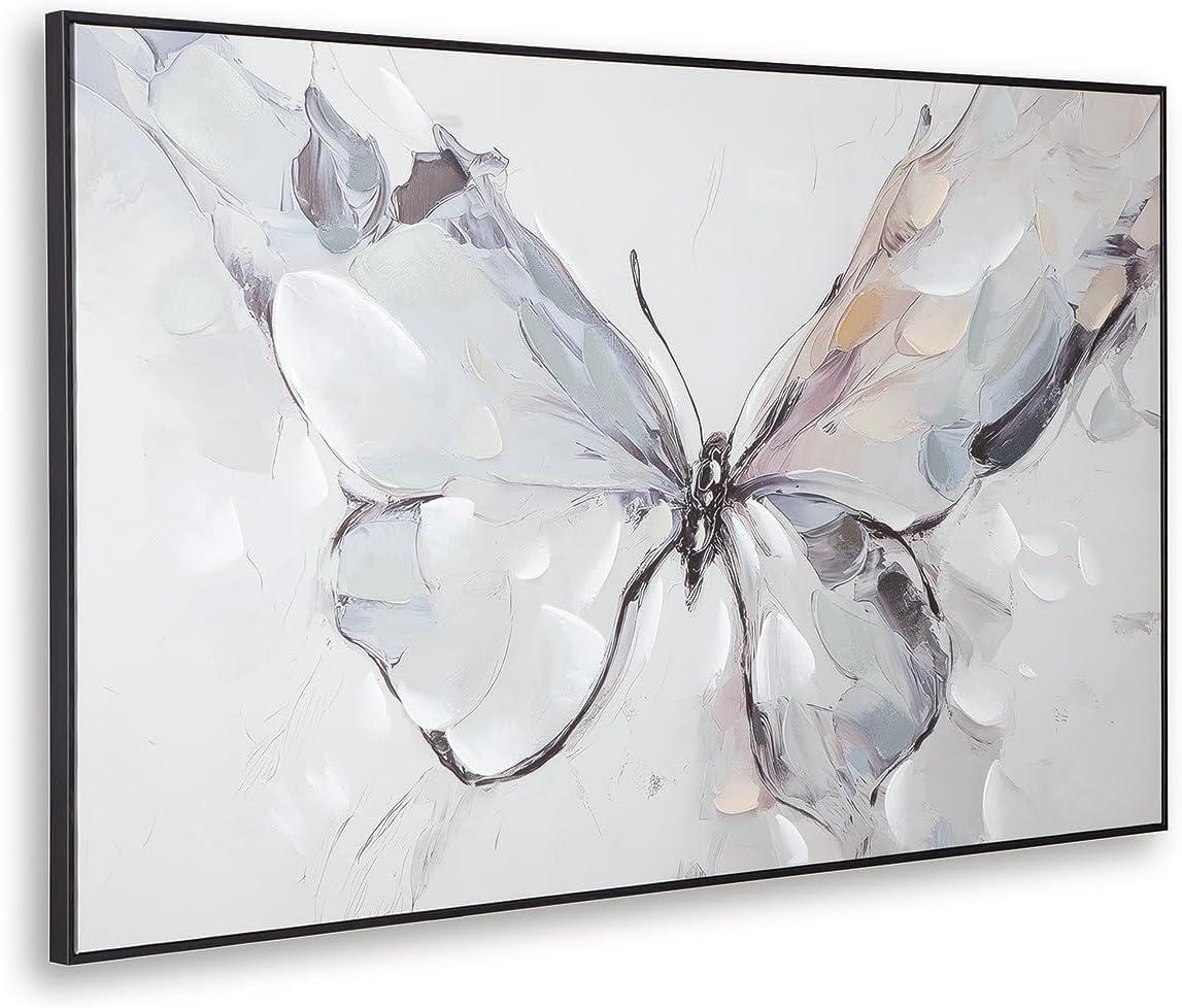 imageSignature Design by Ashley Dashwick Wall Art Large Gallery Wrapped Canvas with Hand Painted Butterfly Black Frame Horizontal Hanging Decor for Living Room Bedroom or Entryway