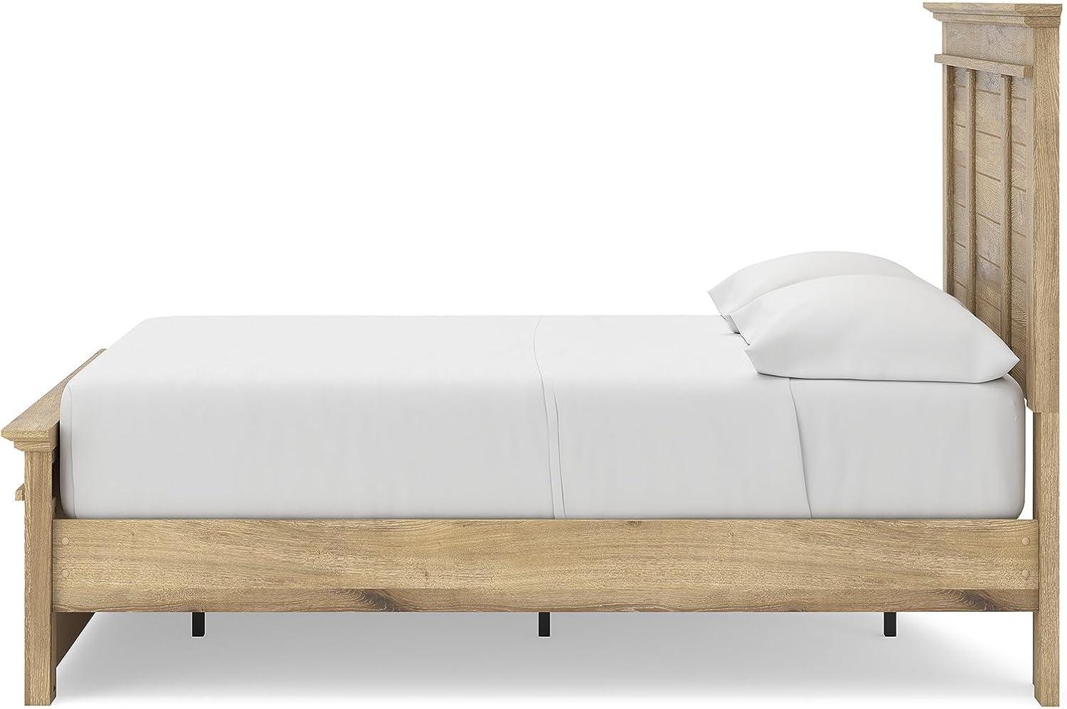 imageSignature Design by Ashley Fenderport Full Bedframe with Headboard and 2 Storage Drawers Panel Platform Bed CottageInspired Bedroom Furniture Natural Brown