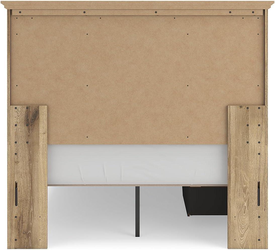 imageSignature Design by Ashley Fenderport Full Bedframe with Headboard and 2 Storage Drawers Panel Platform Bed CottageInspired Bedroom Furniture Natural Brown