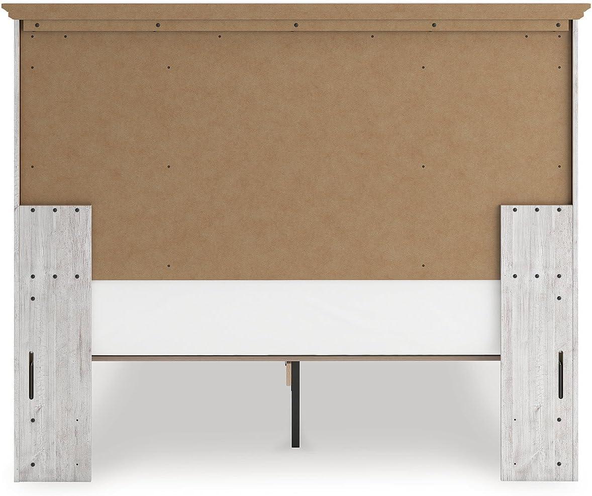 imageSignature Design by Ashley Fenderport Queen Panel Storage Bedframe with Headboard Platform Bed with 2 Drawers Bedroom Furniture for Everyday Use Whitewash Finish
