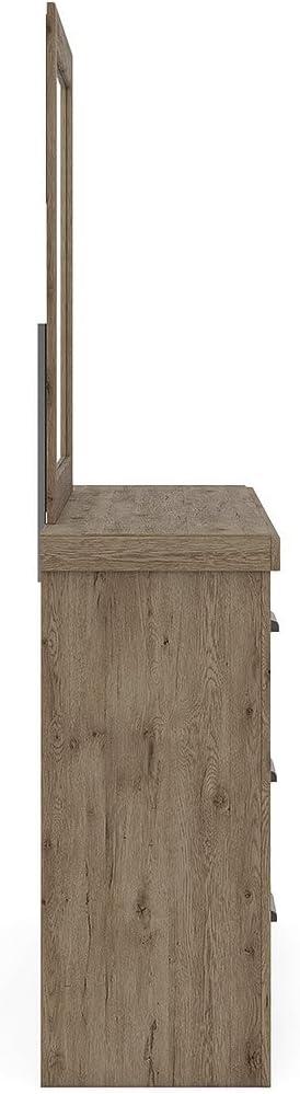 imageSignature Design by Ashley Garistyn Dresser with Mirror Rustic Bedroom Set with Wood and Decorative Laminate Horizontal Storage Furniture with Drawers
