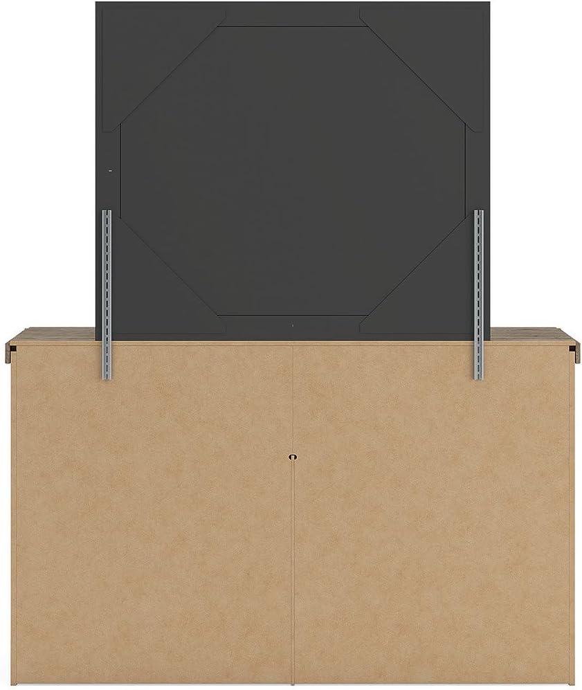 imageSignature Design by Ashley Garistyn Dresser with Mirror Rustic Bedroom Set with Wood and Decorative Laminate Horizontal Storage Furniture with Drawers