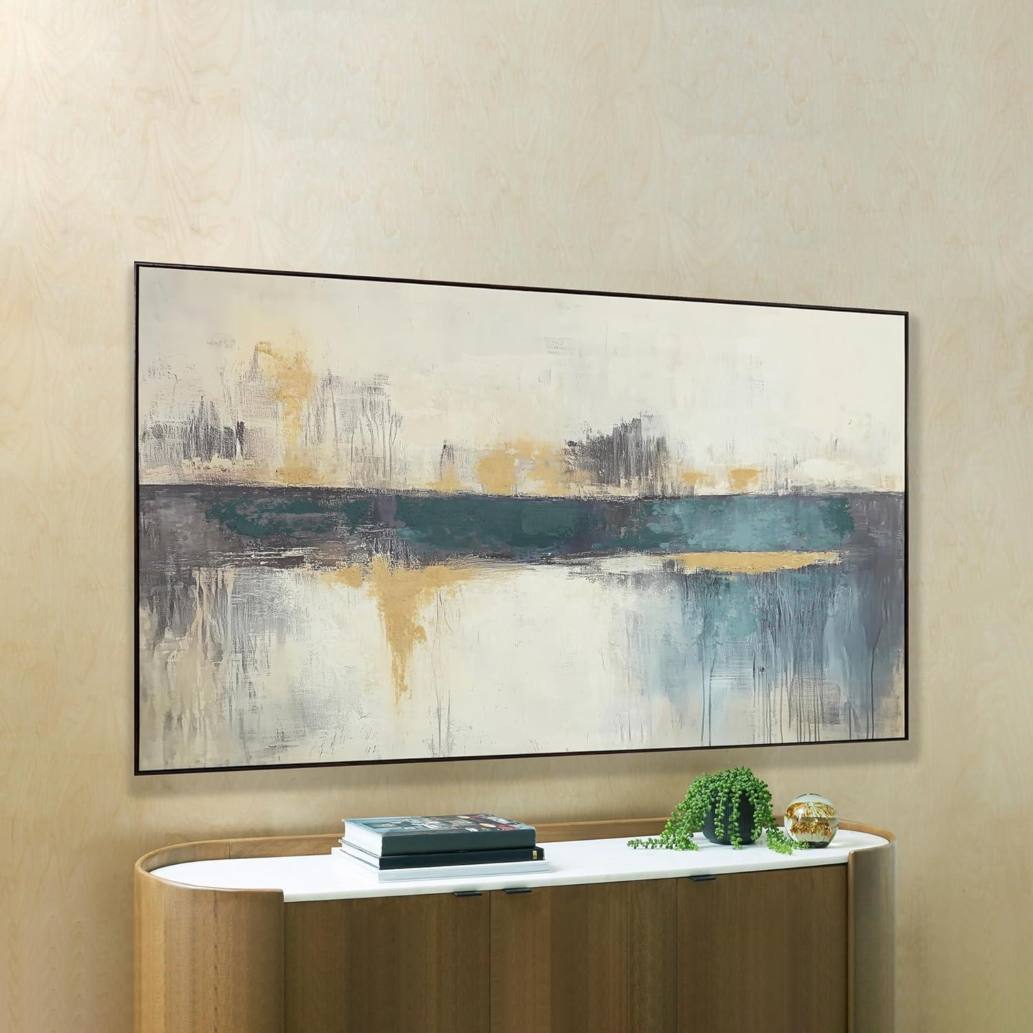 imageSignature Design by Ashley Gatesford Wall Art Large Gallery Wrapped Canvas with Hand Painted Embellishment Black Frame Contemporary Decor for Bedroom Den or Home Office