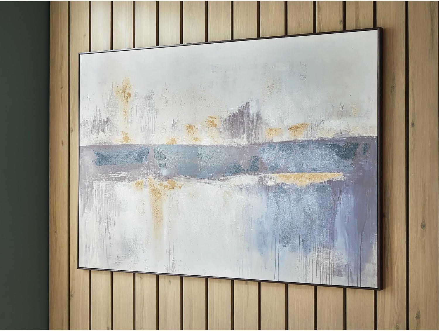 imageSignature Design by Ashley Gatesford Wall Art Large Gallery Wrapped Canvas with Hand Painted Embellishment Black Frame Contemporary Decor for Bedroom Den or Home Office