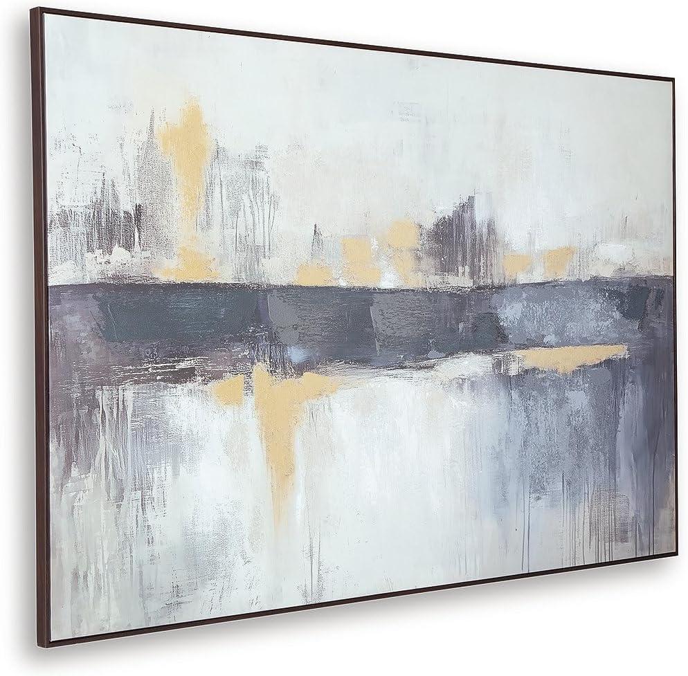 imageSignature Design by Ashley Gatesford Wall Art Large Gallery Wrapped Canvas with Hand Painted Embellishment Black Frame Contemporary Decor for Bedroom Den or Home Office