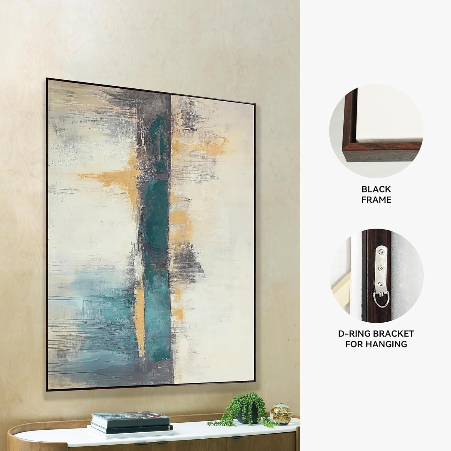 imageSignature Design by Ashley Gatesford Wall Art Large Gallery Wrapped Canvas with Hand Painted Embellishment Black Frame Contemporary Decor for Bedroom Den or Home Office
