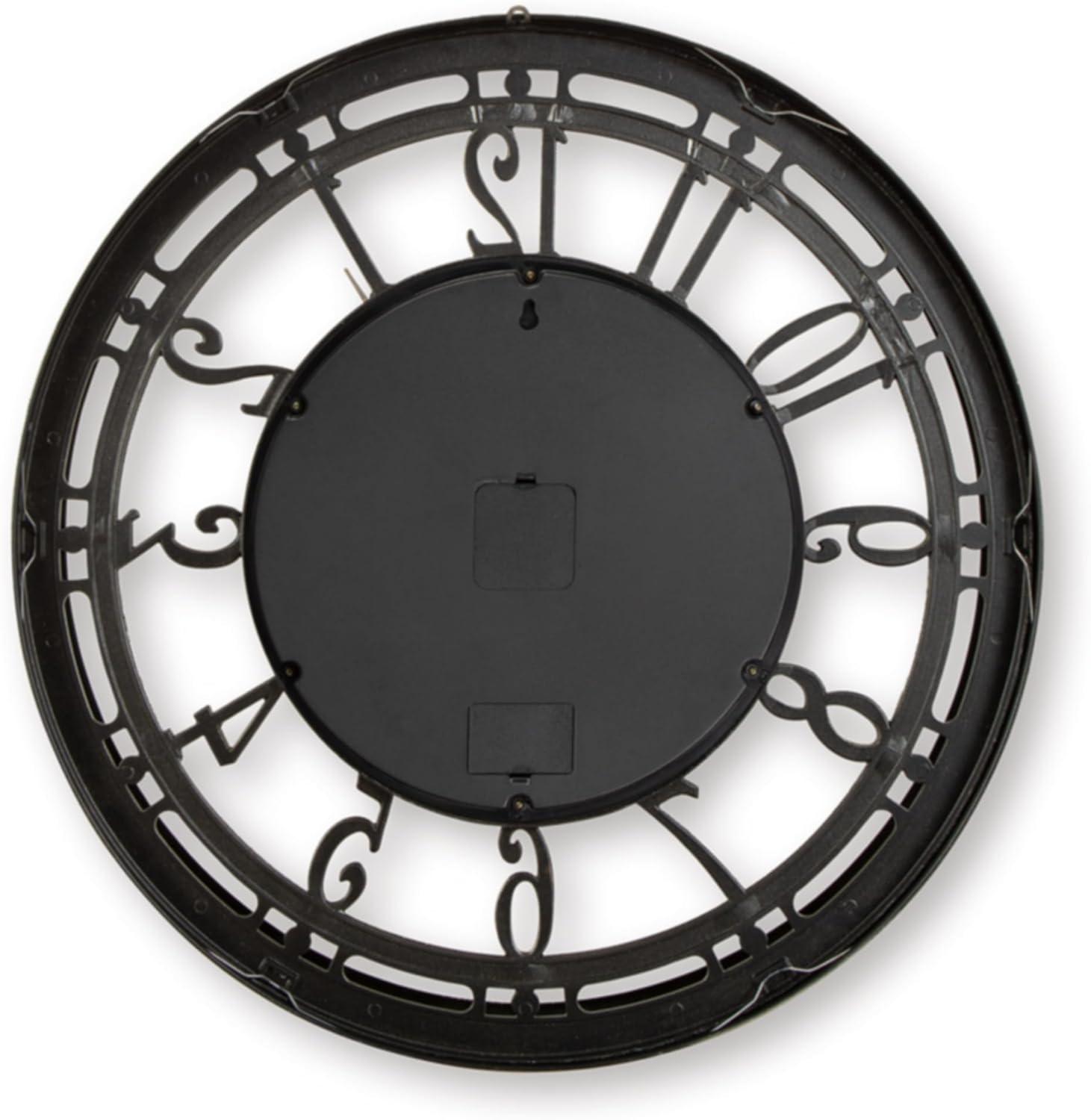 imageSignature Design by Ashley Gilover Traditional Metal Analog Quartz Wall Clock with Moving Gears Metallic amp Black