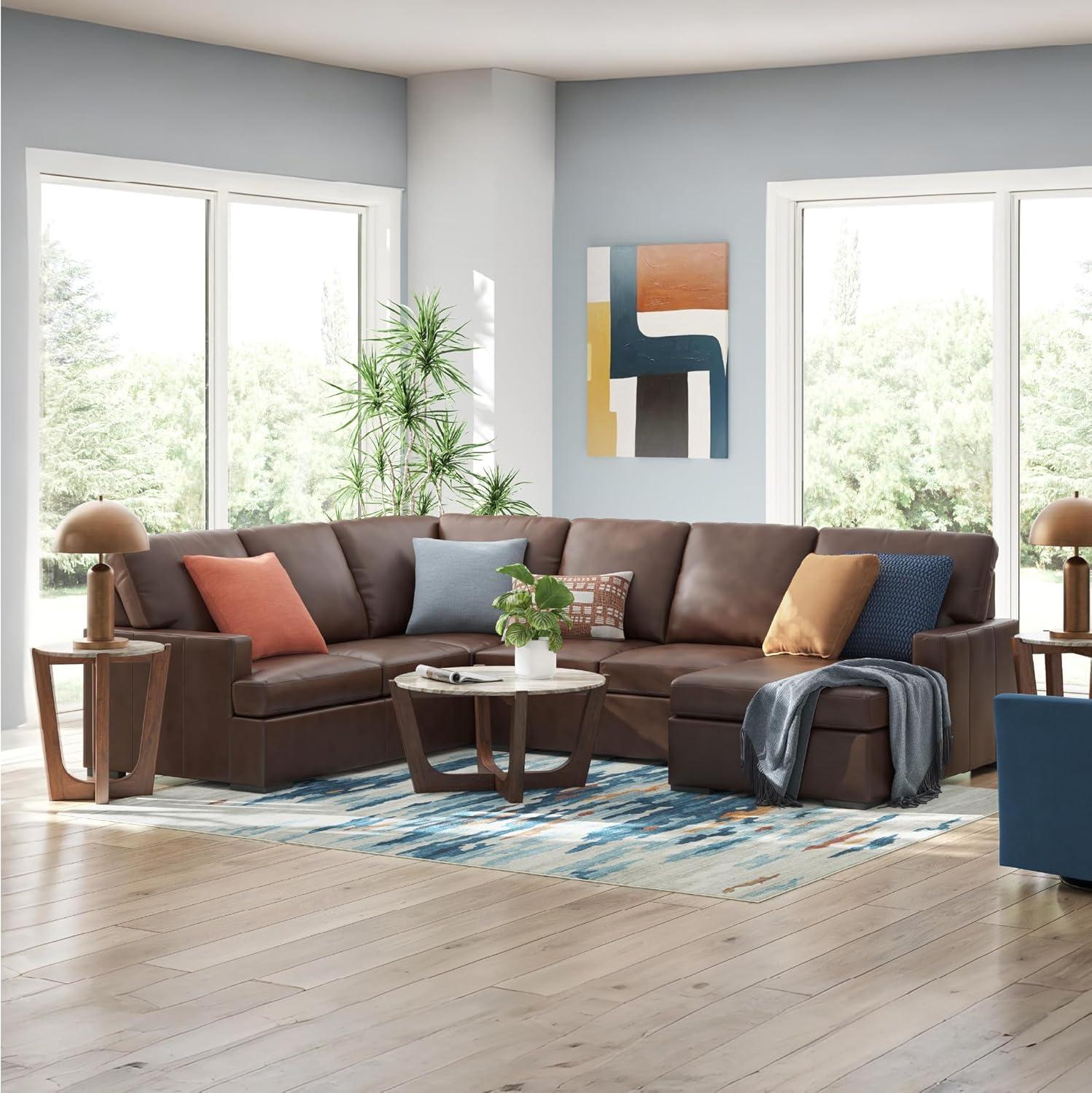 imageSignature Design by Ashley Jarreau Modern Sectional Sleeper Sofa Couch with Chaise Lounge Blue3Piece Sectional w Chaise Right
