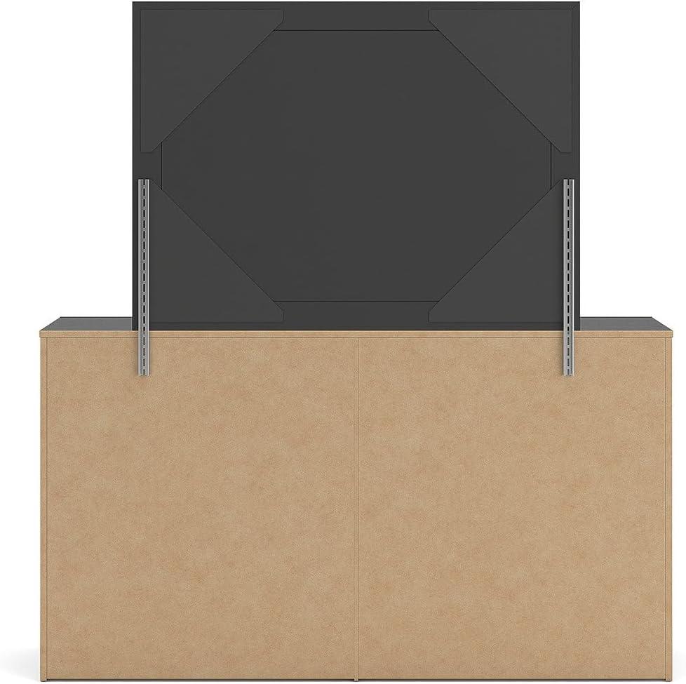 imageSignature Design by Ashley Jonnifer Dresser with Mirror TwoTone Engineered Wood Storage Furniture with 6 Drawers for Bedroom Rustic Gray and Matte BlackBlack Gray