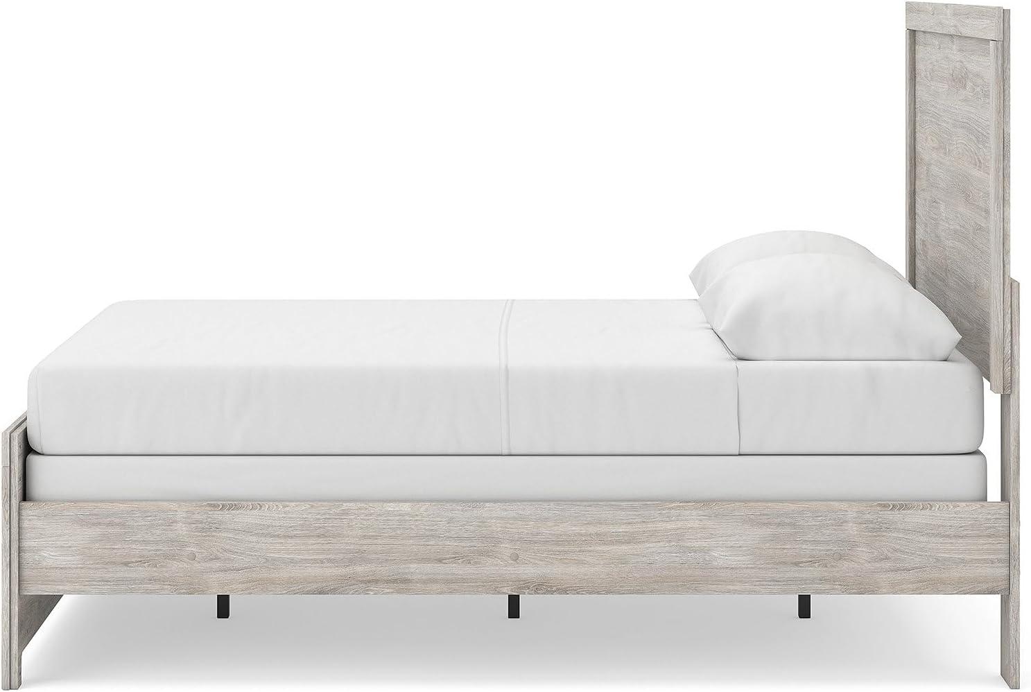 imageSignature Design by Ashley Jonnifer Full Panel Bed Frame Light Gray Bedroom Furniture with Panel Headboard Engineered Wood and Decorative Laminate Relaxed Casual Style