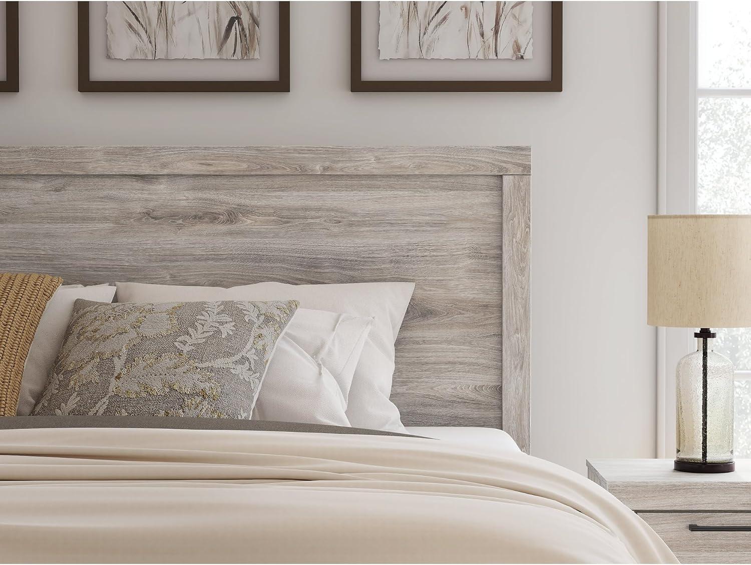 imageSignature Design by Ashley Jonnifer Full Panel Bed Frame Light Gray Bedroom Furniture with Panel Headboard Engineered Wood and Decorative Laminate Relaxed Casual Style