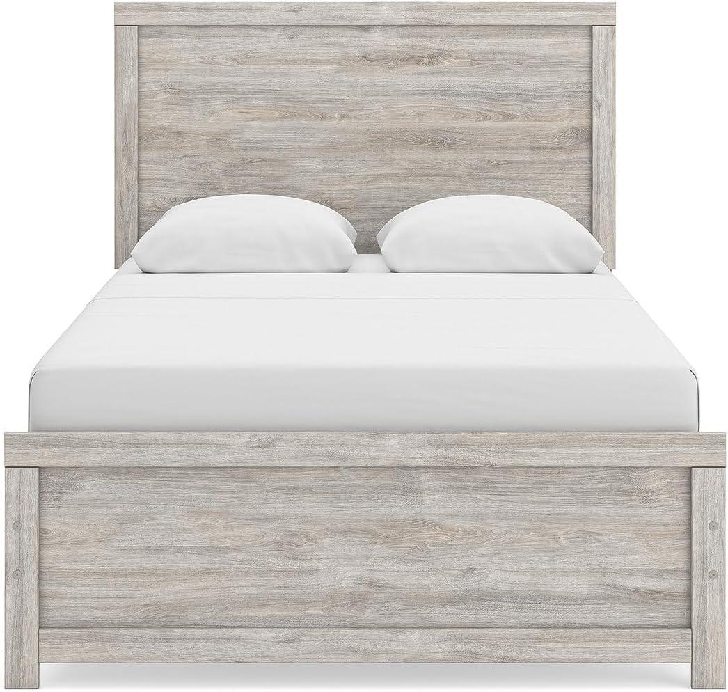 imageSignature Design by Ashley Jonnifer Full Panel Bed Frame Light Gray Bedroom Furniture with Panel Headboard Engineered Wood and Decorative Laminate Relaxed Casual Style