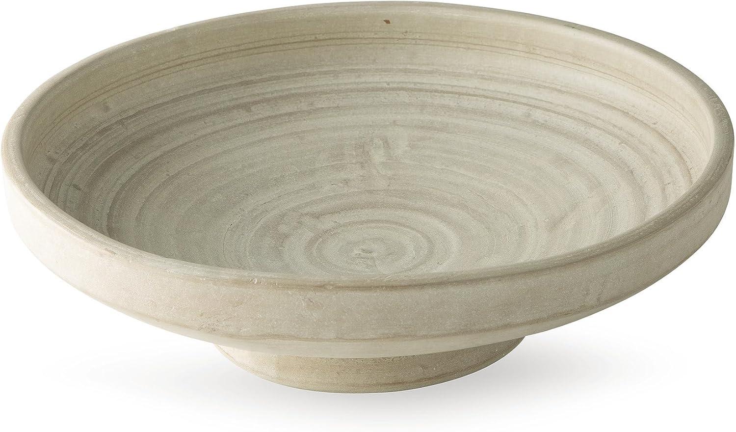 imageSignature Design by Ashley Justy Decorative Bowl Terra Cotta Accent With Antiqued Beige Finish for Table Displays and Centerpiece Styling 18 W x 18 D x 525 H