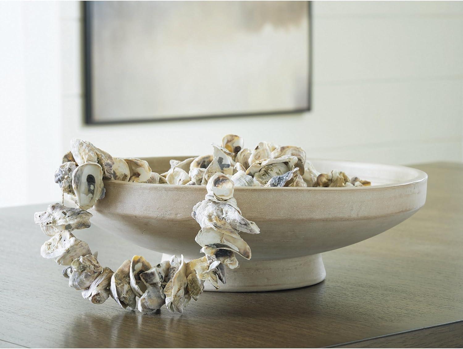 imageSignature Design by Ashley Justy Decorative Bowl Terra Cotta Accent With Antiqued Beige Finish for Table Displays and Centerpiece Styling 18 W x 18 D x 525 H