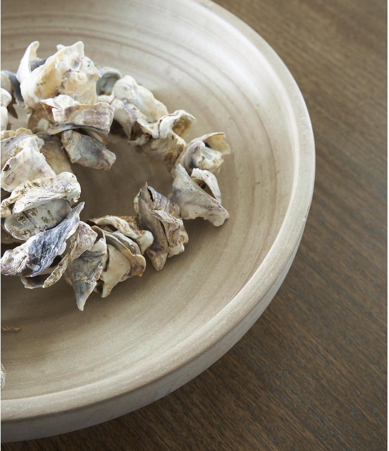 imageSignature Design by Ashley Justy Decorative Bowl Terra Cotta Accent With Antiqued Beige Finish for Table Displays and Centerpiece Styling 18 W x 18 D x 525 H