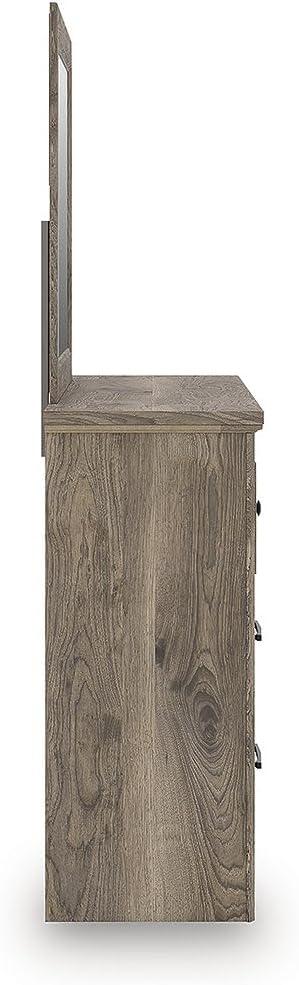 imageSignature Design by Ashley Keithland Dresser and Mirror Set Horizontal Chest with 7 Drawers HickoryLook Finish Traditional Storage Furniture for Bedroom