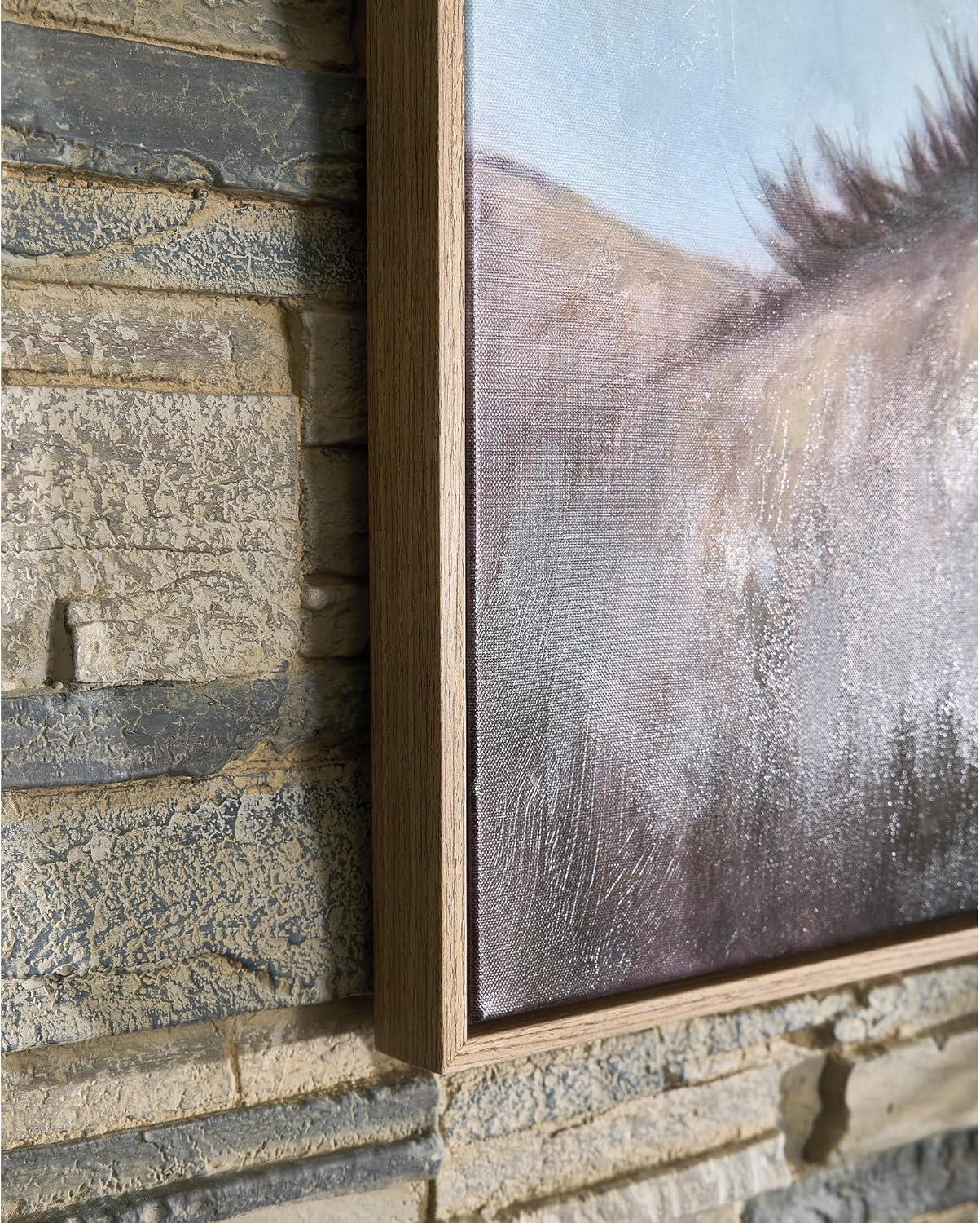 imageSignature Design by Ashley Landerton Farmhouse Hand Painted Donkey Wall Art 32 32 Inches Dark Brown amp Blue