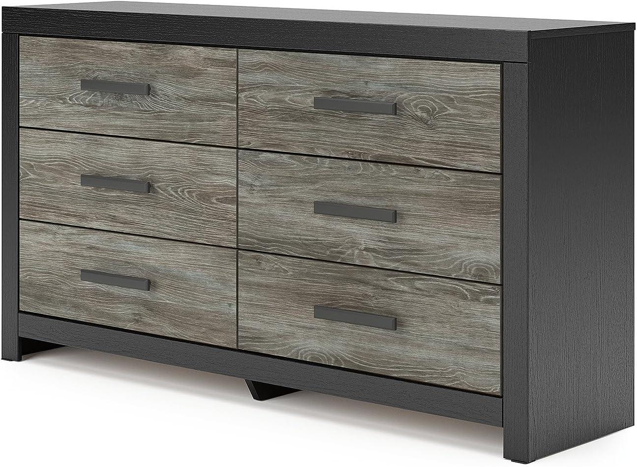 imageSignature Design by Ashley Ryderton Casual 6Drawer Dresser with Safety Stop Light GrayBlack Gray