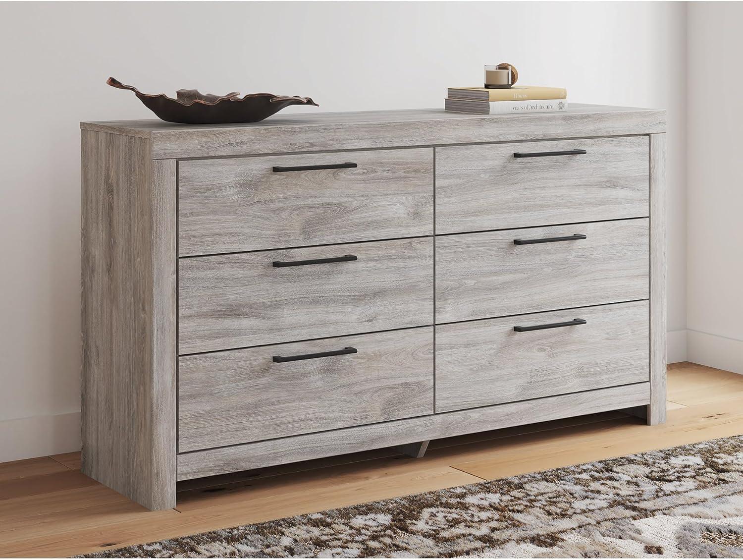 imageSignature Design by Ashley Ryderton Casual 6Drawer Dresser with Safety Stop Light GrayLight Gray