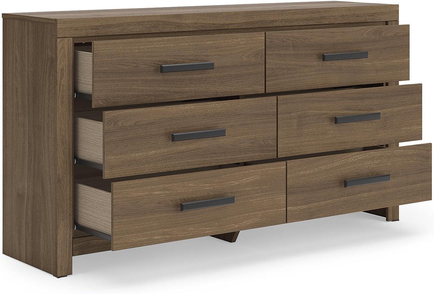 imageSignature Design by Ashley Ryderton Casual 6Drawer Dresser with Safety Stop Light GrayWarm Brown