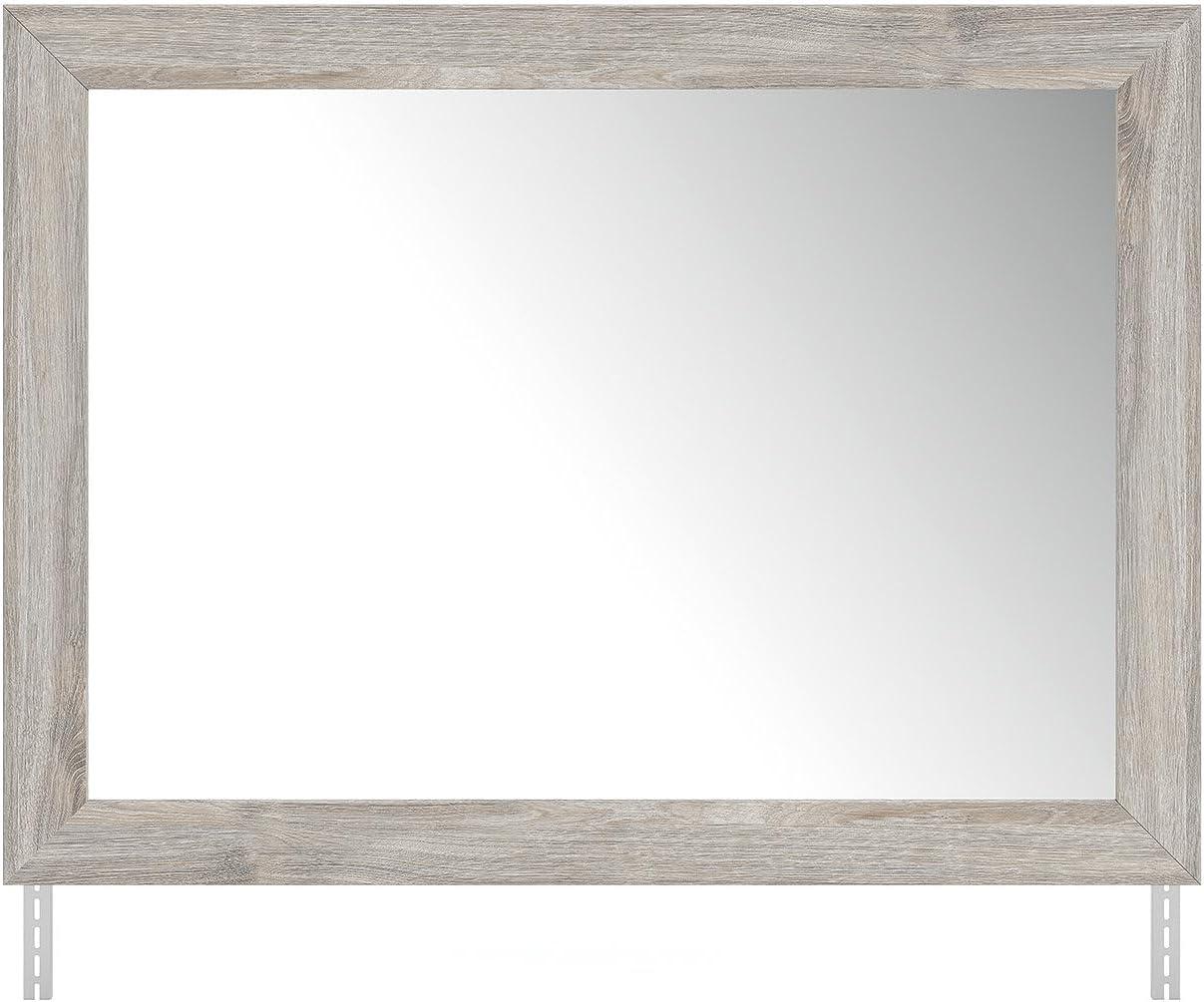 imageSignature Design by Ashley Ryderton Casual Bedroom Mirror with Thick Frame Light Gray