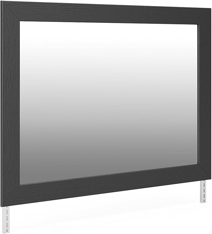 imageSignature Design by Ashley Ryderton Rustic Bedroom Mirror with Thick Frame Black