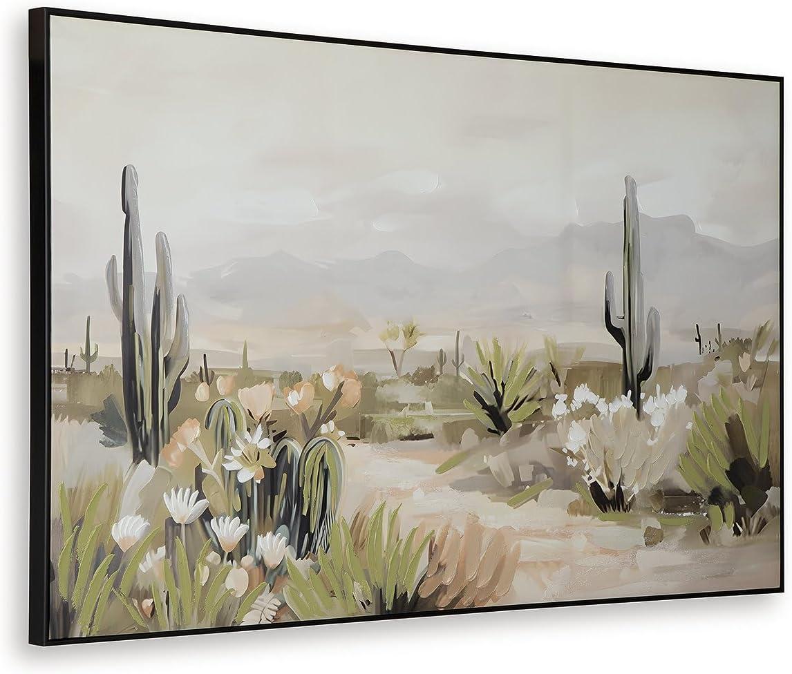 imageSignature Design by Ashley Sidworth Wall Art Large Gallery Wrapped Canvas with Hand Painted Embellishment Southwestern Decor for Living Room or Dining Room Desert Landscape