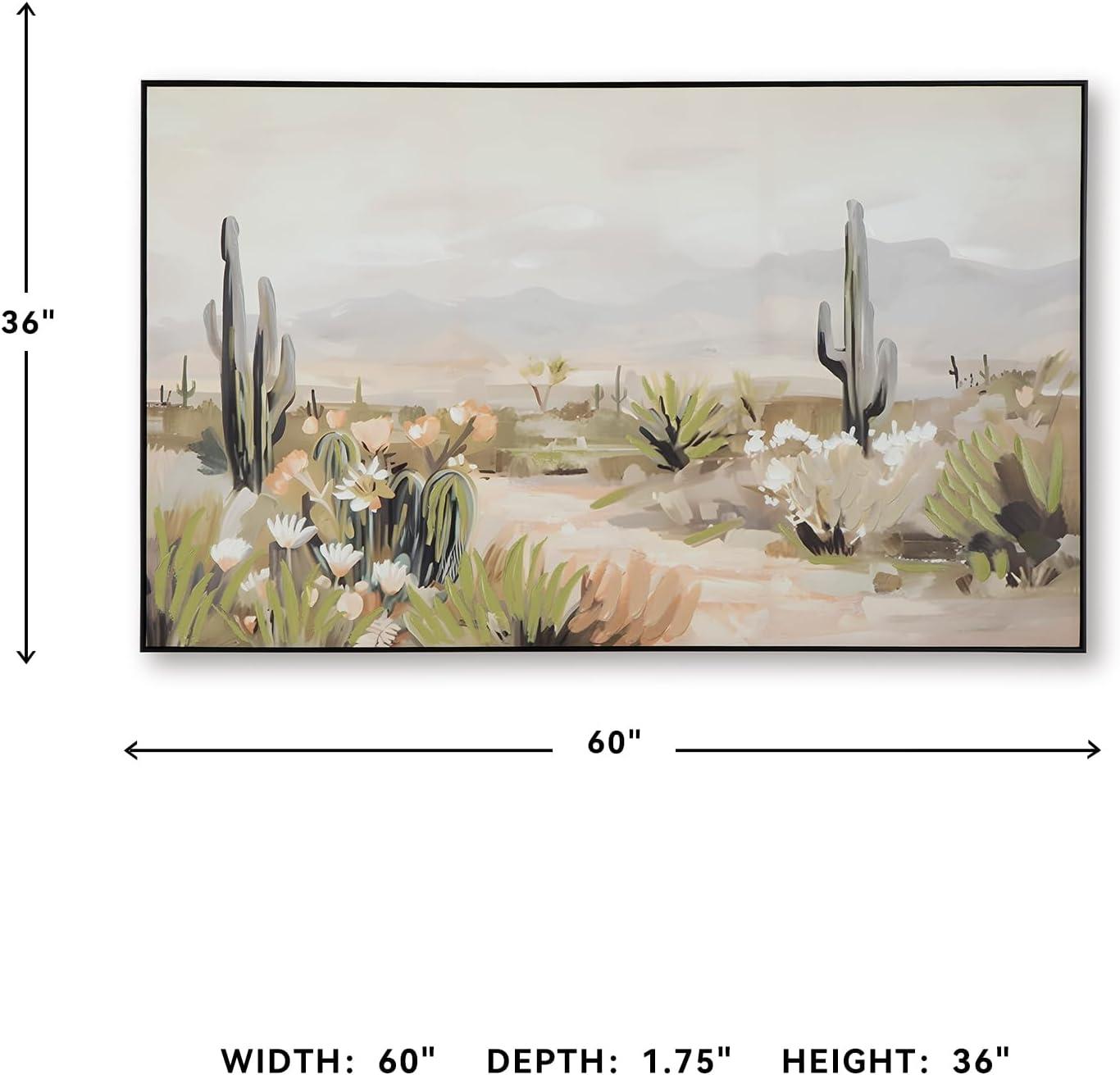 imageSignature Design by Ashley Sidworth Wall Art Large Gallery Wrapped Canvas with Hand Painted Embellishment Southwestern Decor for Living Room or Dining Room Desert Landscape