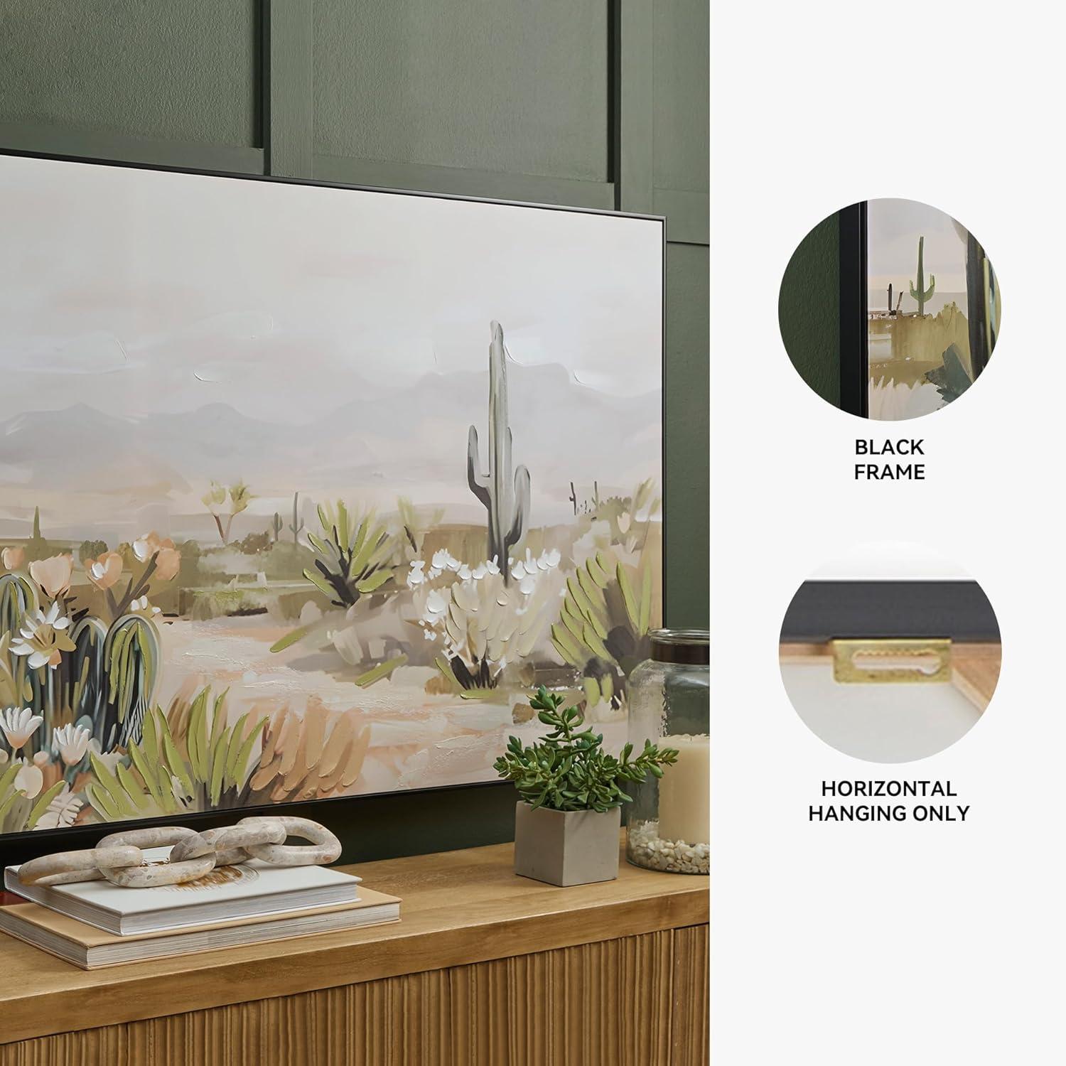 imageSignature Design by Ashley Sidworth Wall Art Large Gallery Wrapped Canvas with Hand Painted Embellishment Southwestern Decor for Living Room or Dining Room Desert Landscape