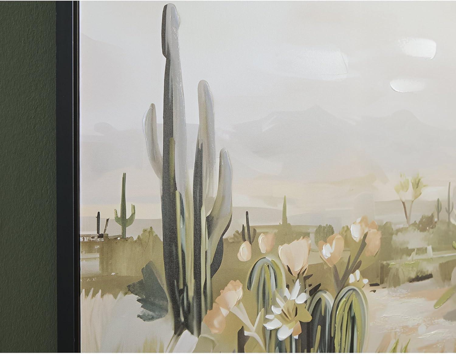 imageSignature Design by Ashley Sidworth Wall Art Large Gallery Wrapped Canvas with Hand Painted Embellishment Southwestern Decor for Living Room or Dining Room Desert Landscape