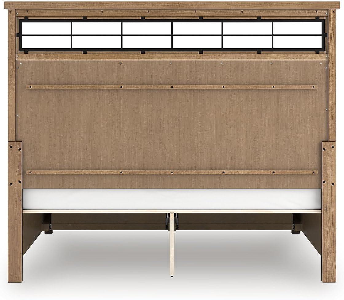 imageSignature Design by Ashley Taffenbrook King Platform Bed Frame with Headboard 2 Drawer Storage Hardwood Solids Mango Veneer MDF Rich Brown Finish Casual BedroomMedium Brown
