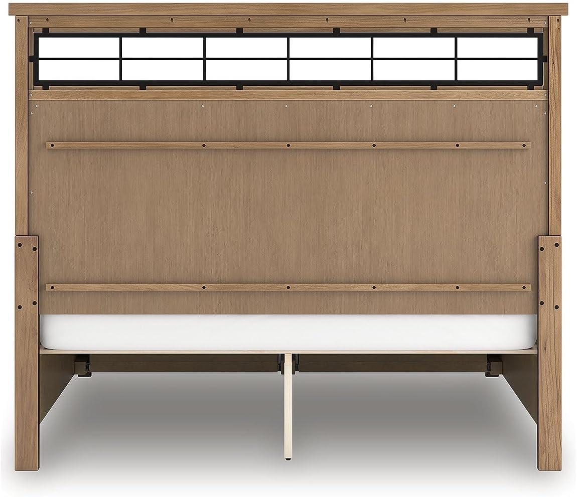 imageSignature Design by Ashley Taffenbrook King Platform Bed Frame with Headboard 2 Drawer Storage Hardwood Solids Mango Veneer MDF Rich Brown Finish Casual BedroomMedium Brown