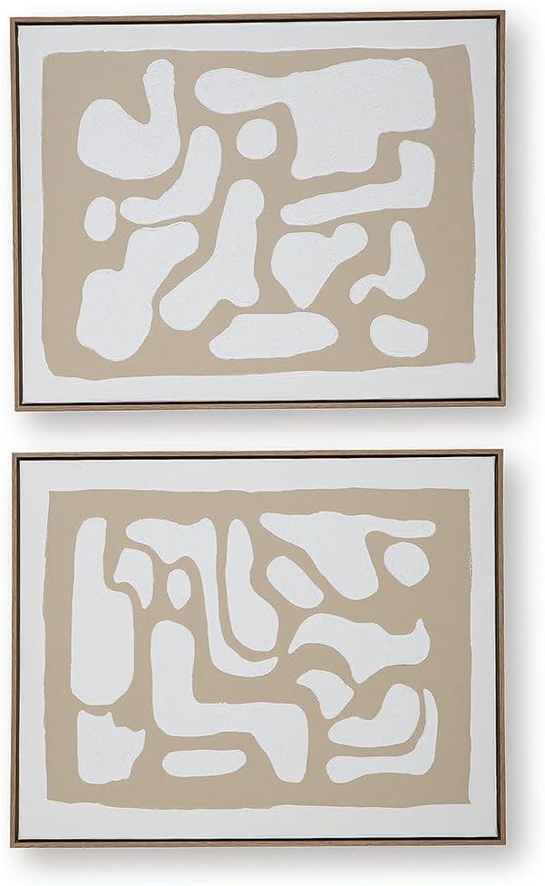imageSignature Design by Ashley Waldett Wall Art Set of 2 Abstract Canvaswith Hand Painted Design FourWay Hanging Modern Decor for Living Room or Dining Room Walls