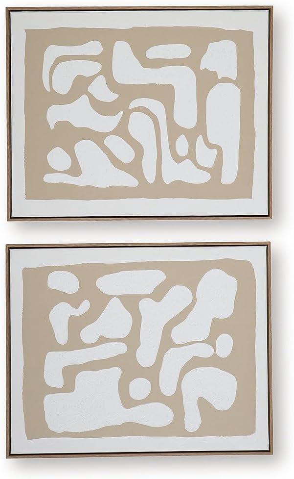 imageSignature Design by Ashley Waldett Wall Art Set of 2 Abstract Canvaswith Hand Painted Design FourWay Hanging Modern Decor for Living Room or Dining Room Walls