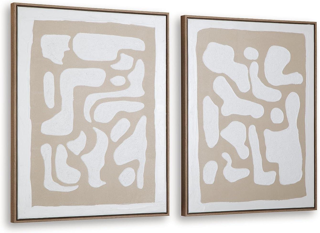 imageSignature Design by Ashley Waldett Wall Art Set of 2 Abstract Canvaswith Hand Painted Design FourWay Hanging Modern Decor for Living Room or Dining Room Walls