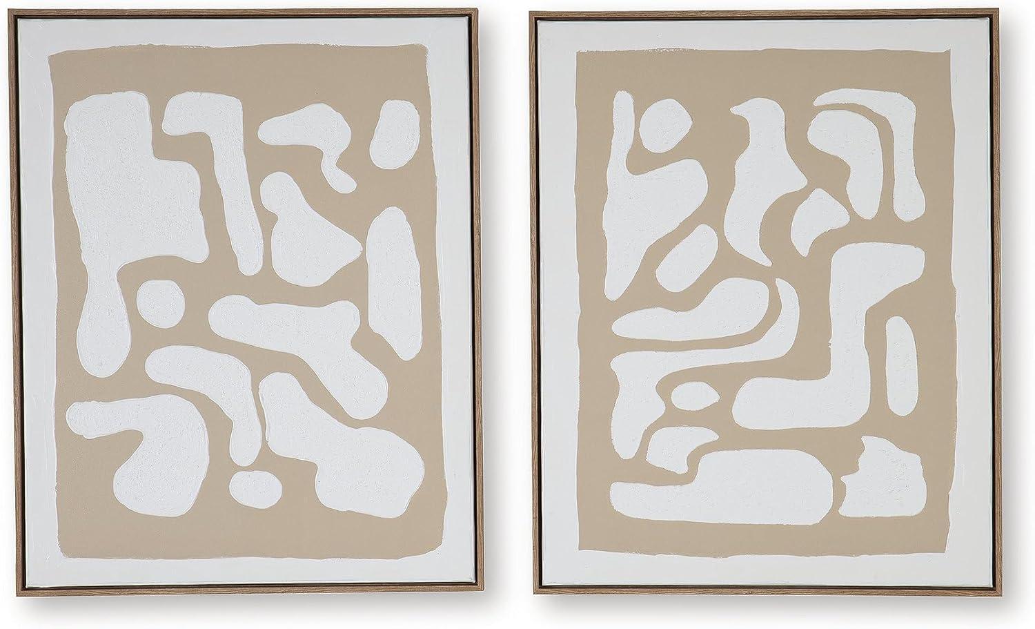 imageSignature Design by Ashley Waldett Wall Art Set of 2 Abstract Canvaswith Hand Painted Design FourWay Hanging Modern Decor for Living Room or Dining Room Walls