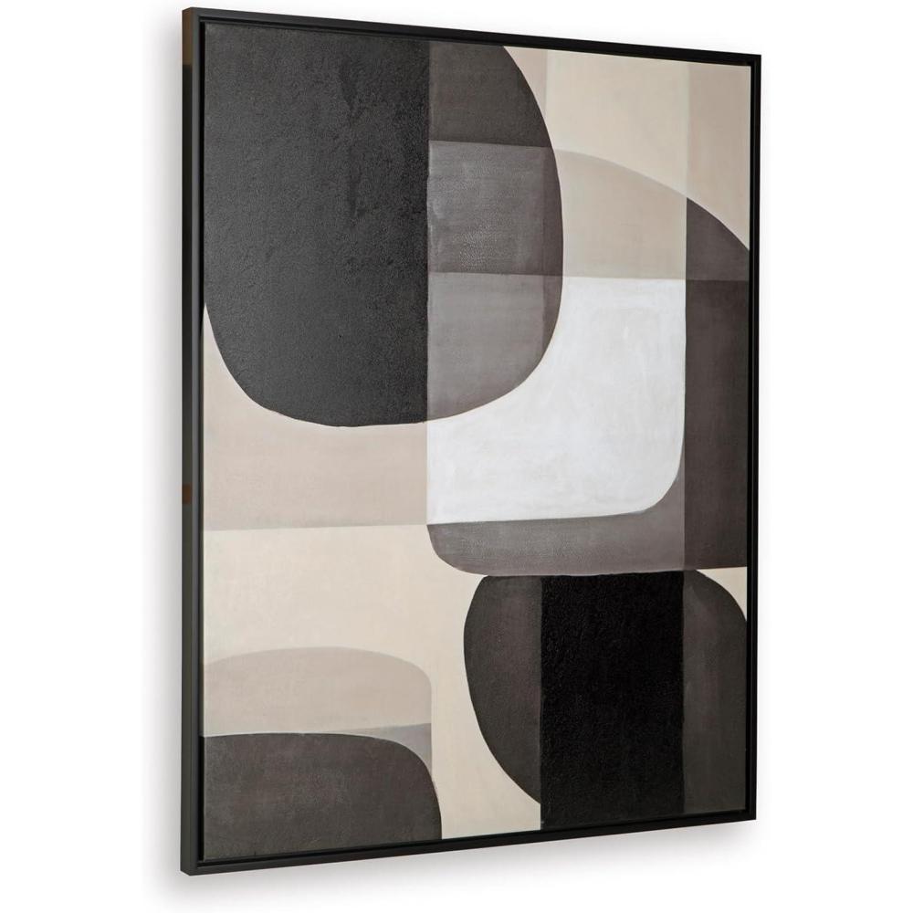 imageSignature Design By Ashley Kesleigh Contemporary Wall Art Hand Painted Embellishments Gallery Wrapped Canvas 40 W x 163 D x 50 H Black and White