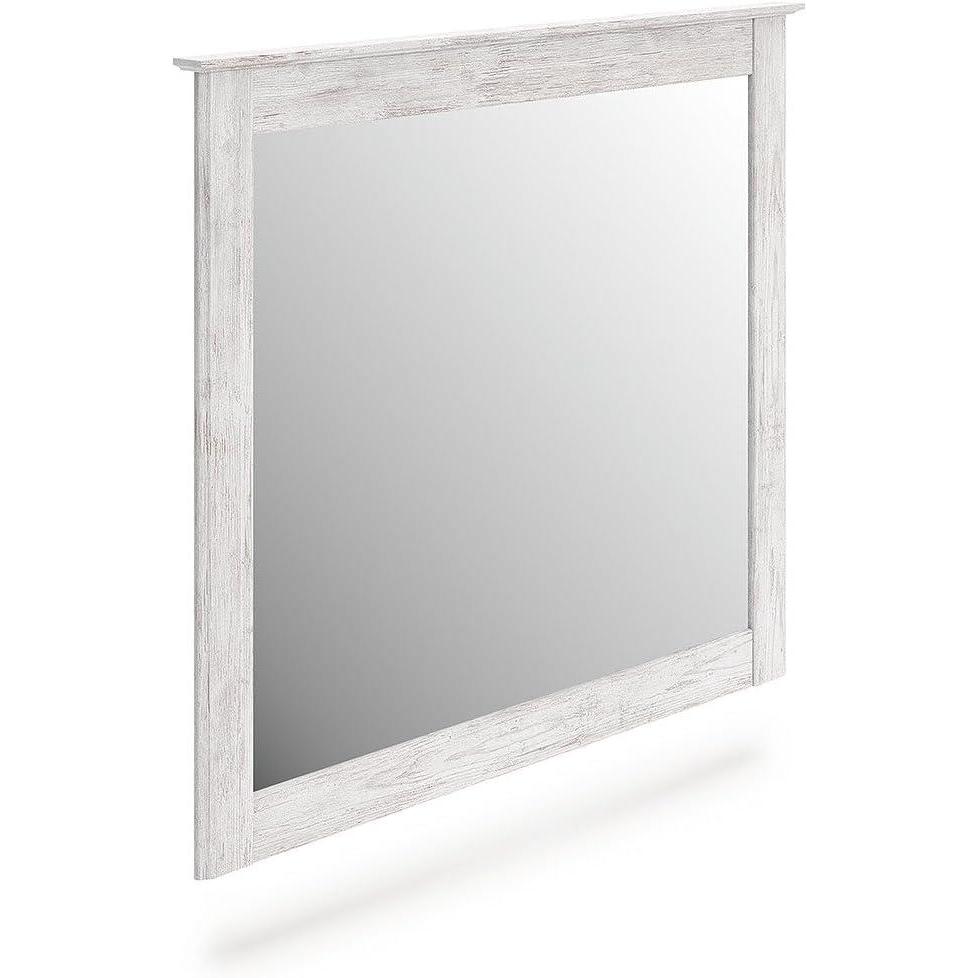 imageSignature Design by Ashley Allihauser Cottage Bedroom Mirror with Thick Frame Whitewash