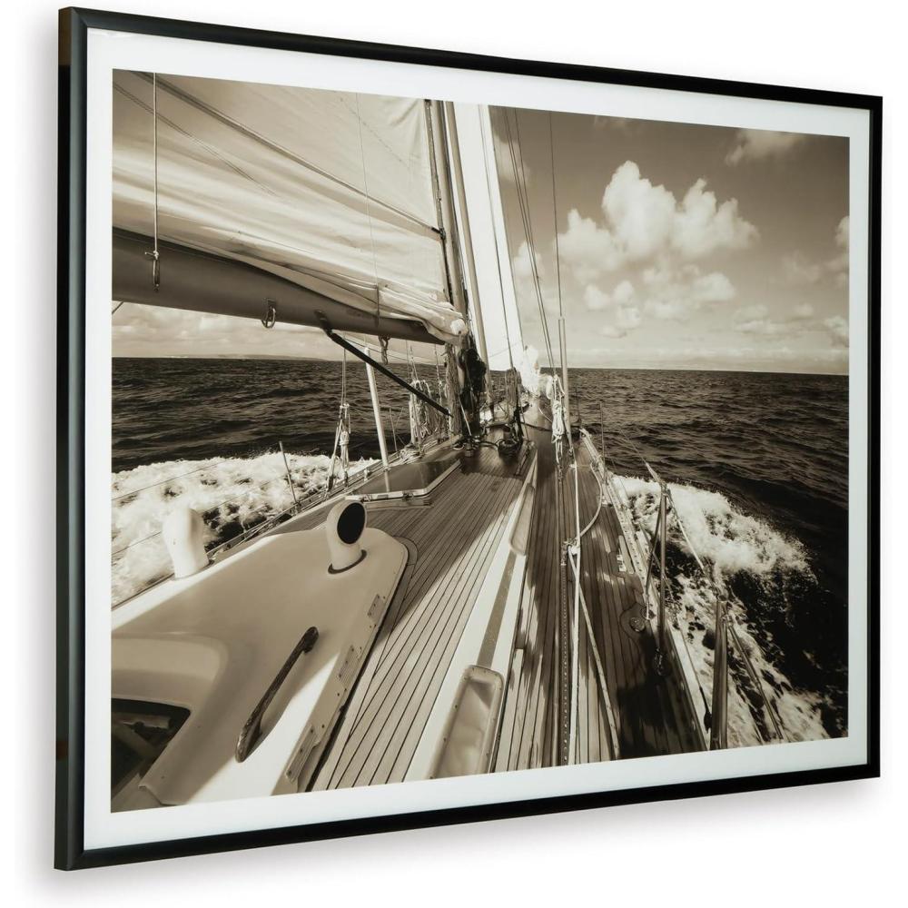imageSignature Design by Ashley Arlanford Coastal Printed Wall Art 63 47 Inches Light Brown amp White