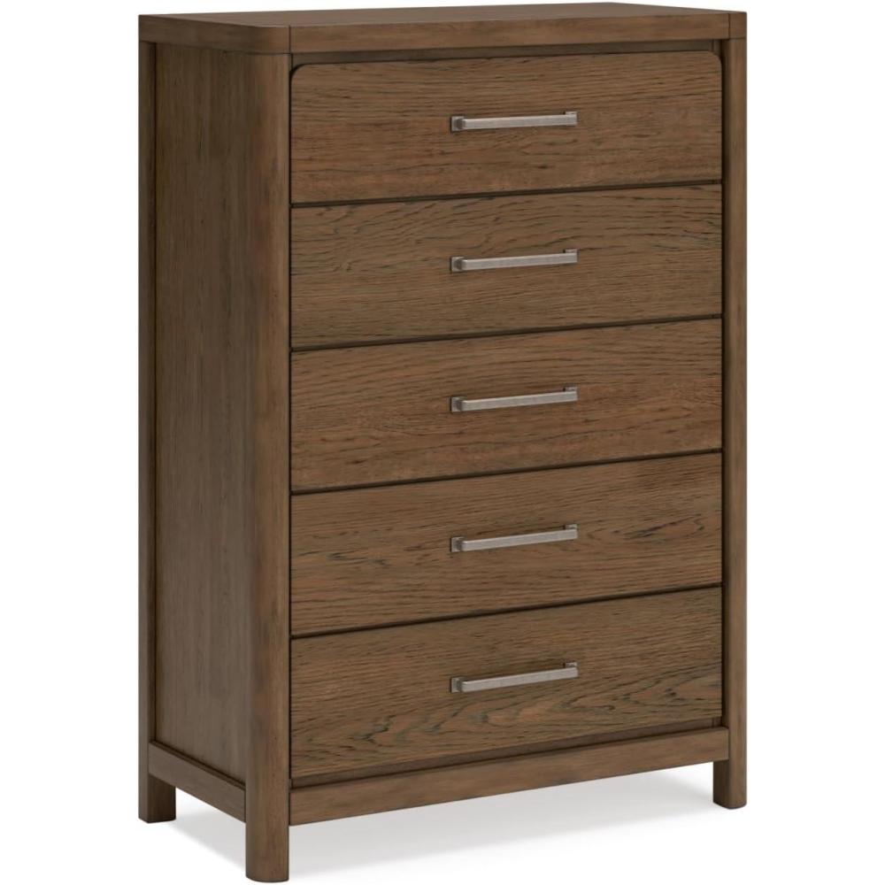imageSignature Design by Ashley Cabalynn Casual 5 Drawer Chest with Feltlined Top Drawer for Bedroom Light Brown