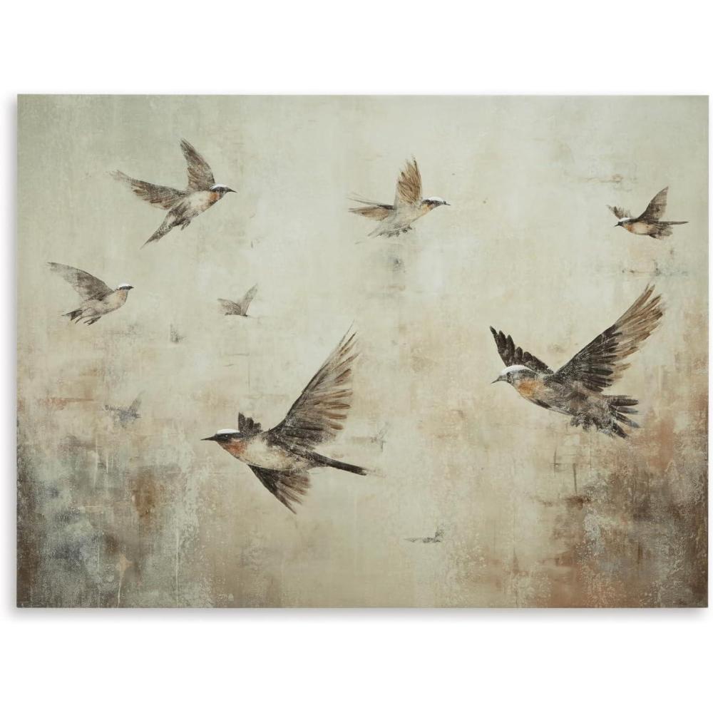 imageSignature Design by Ashley Collmund Art Deco Gallery Wrapped Canvas Wall Art 48 x 36 Inches Gray amp Light Brown