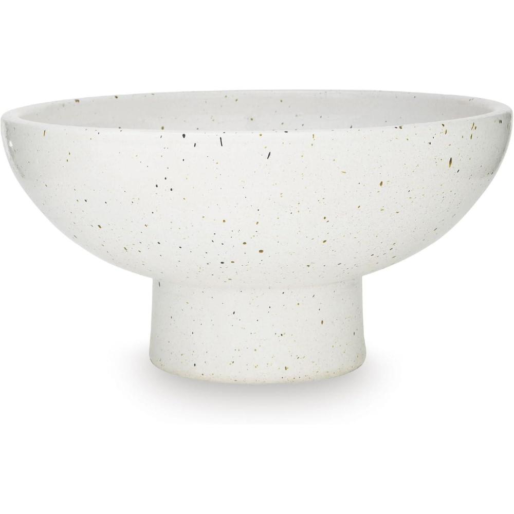 imageSignature Design by Ashley Dallinworth Casual Bowl with Speckles Pattern Design 14  14 Inches White amp Black