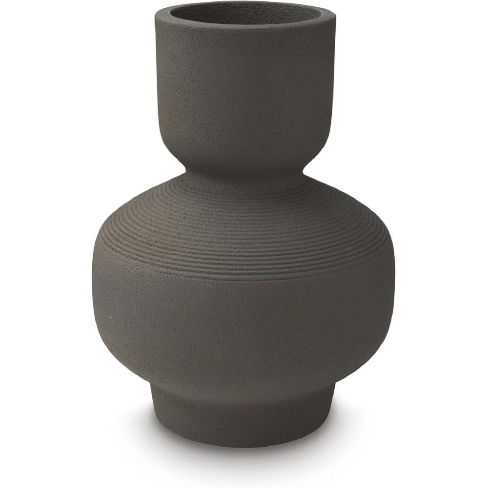 imageSignature Design by Ashley Dalsen Contemporary Vase with Curved Details Dark BrownDark Brown